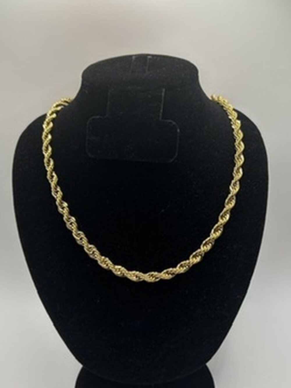 6mm Gold Rope Chain 20 Inch Real Gold Stainless Steel Plated Mens Durable